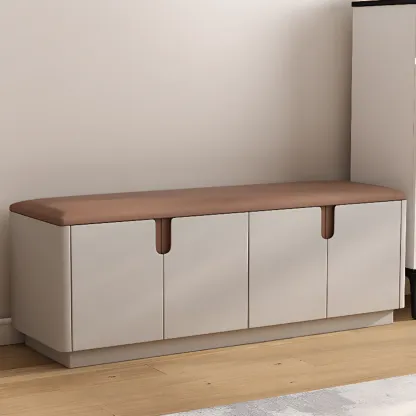Space-saving Upholstered Entryway Bench With Storage Image - 9