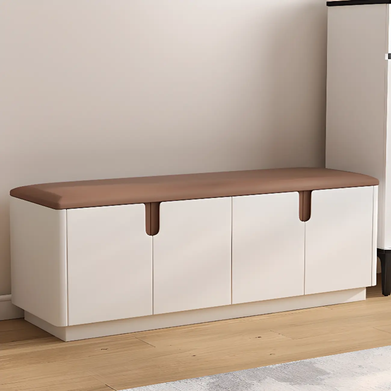 Space-saving Upholstered Entryway Bench With Storage Image - 11 | homeyfad