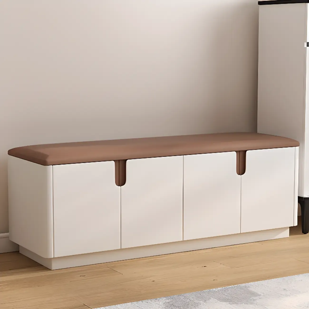 Space-saving Upholstered Entryway Bench With Storage Image - 11