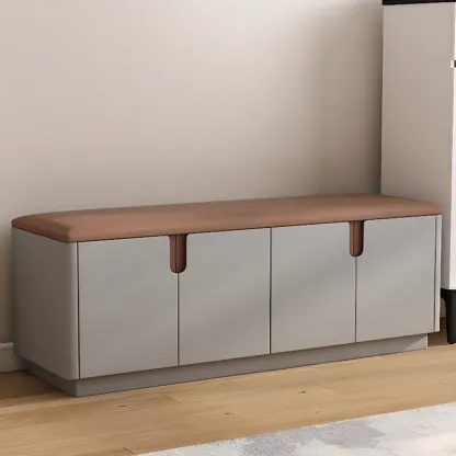 Space-saving Upholstered Entryway Bench With Storage Image - 13