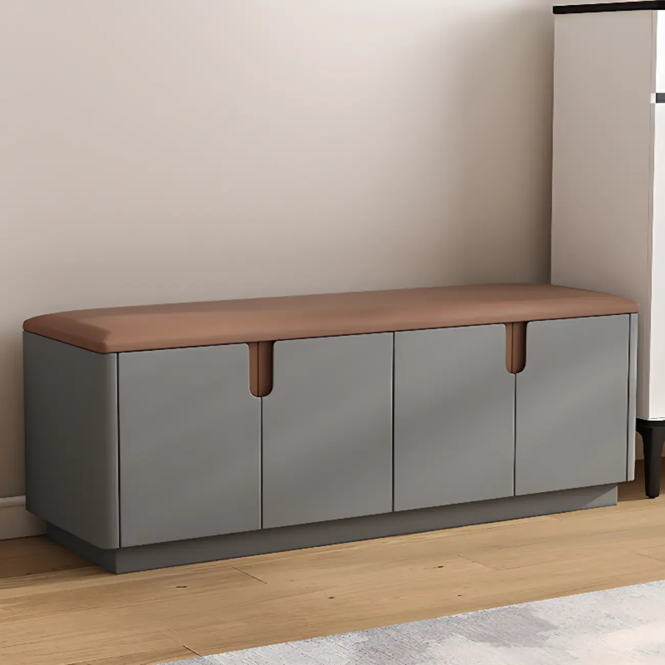 Space-saving Upholstered Entryway Bench With Storage Image - 14