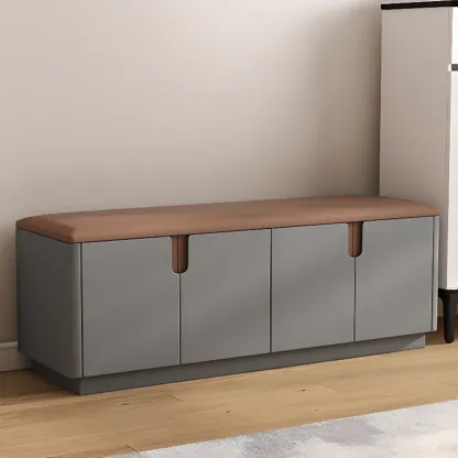 Space-saving Upholstered Entryway Bench With Storage Image - 14