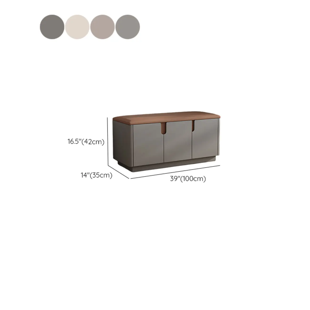 Space-saving Upholstered Entryway Bench With Storage #size | homeyfad