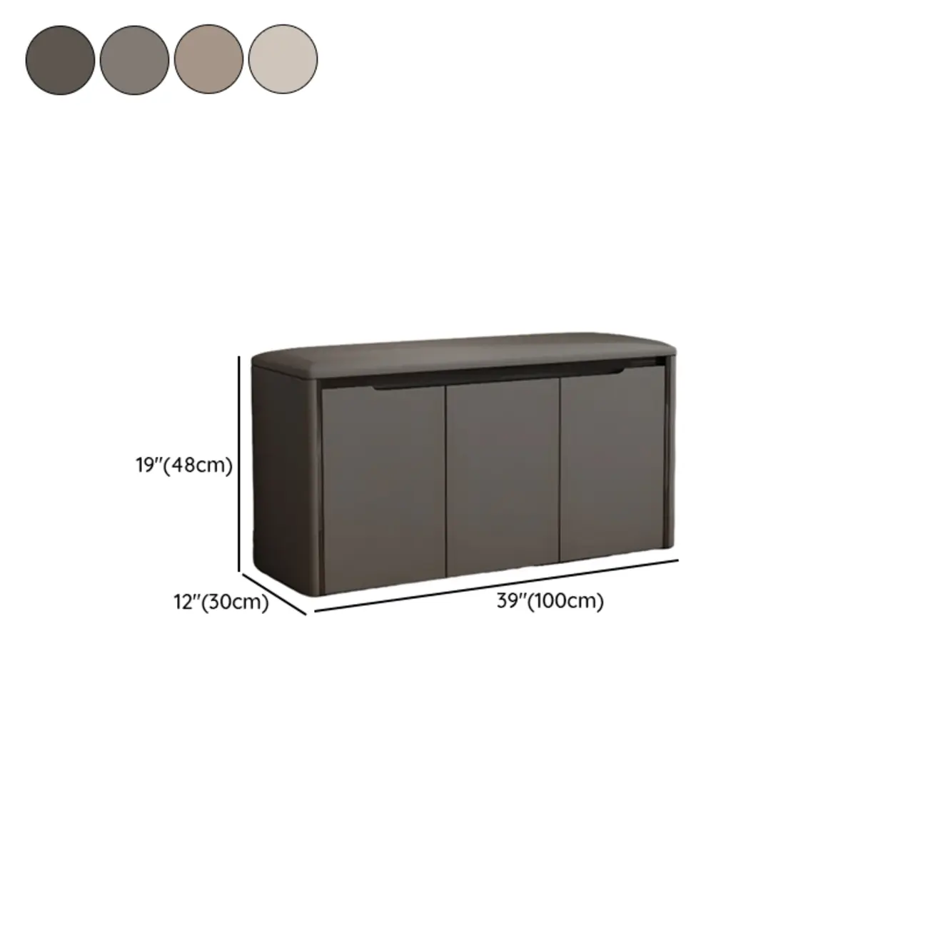 Modern Khaki Entryway Storage Bench With Padded Seat #size | homeyfad