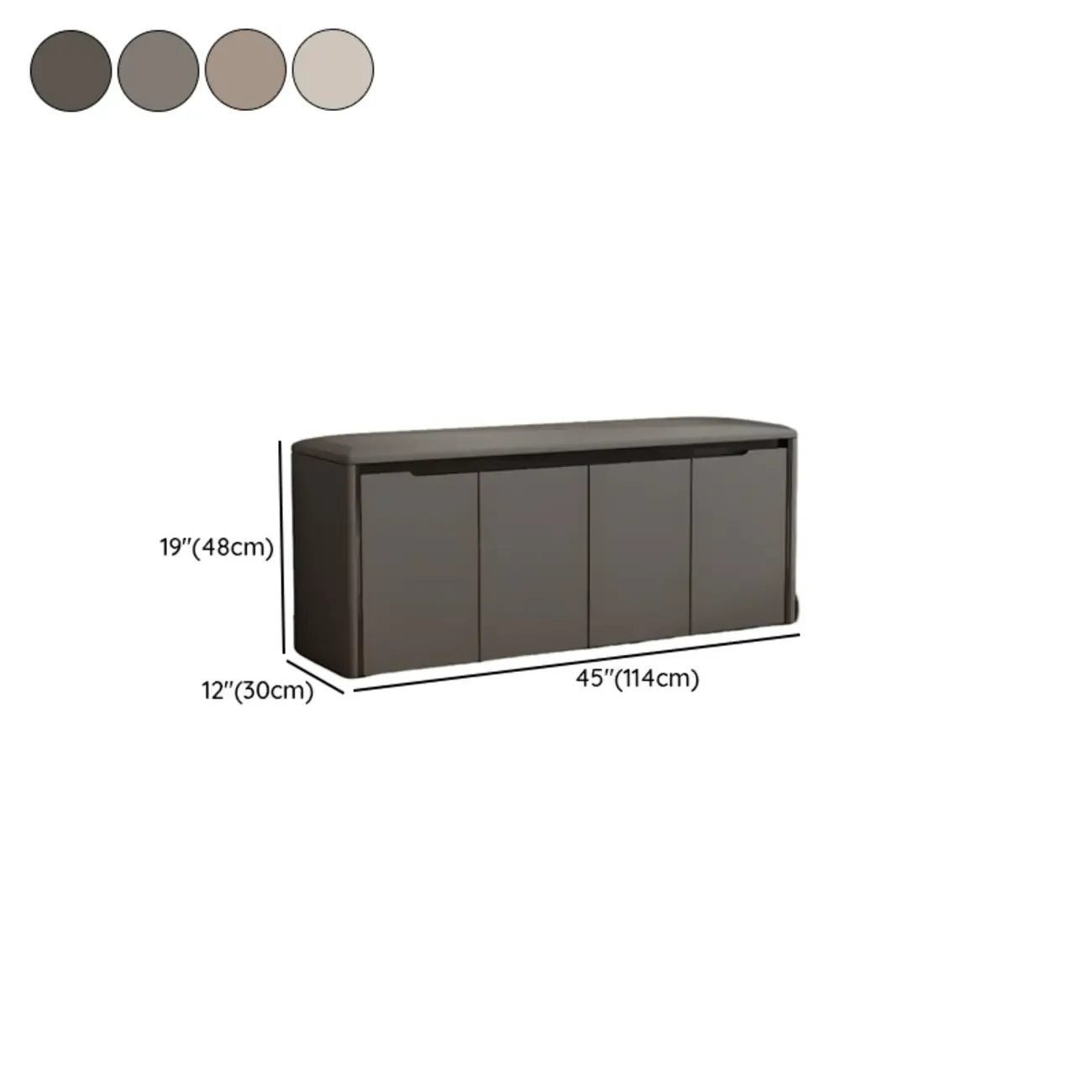 Modern Khaki Entryway Storage Bench With Padded Seat Image - 15