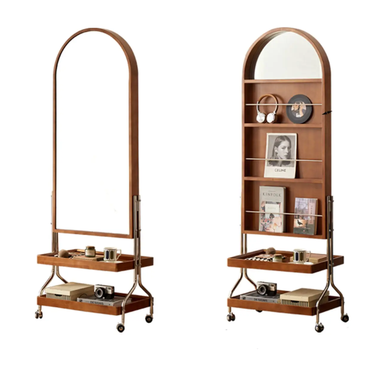 Modern Oak Wood Vertical Closed Back Bookcase Image - 1 | homeyfad