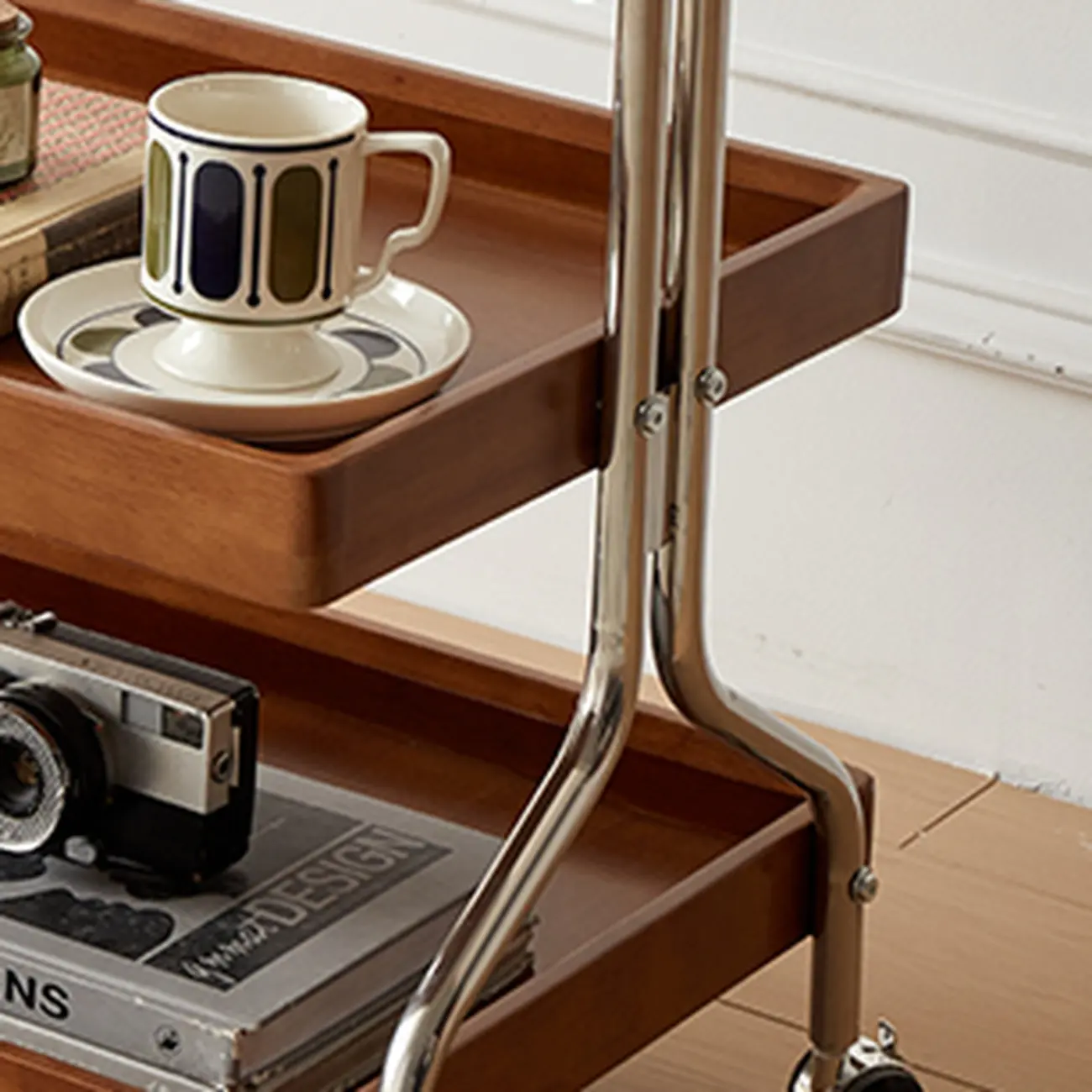 Modern Oak Wood Vertical Closed Back Bookcase Image - 3 | homeyfad