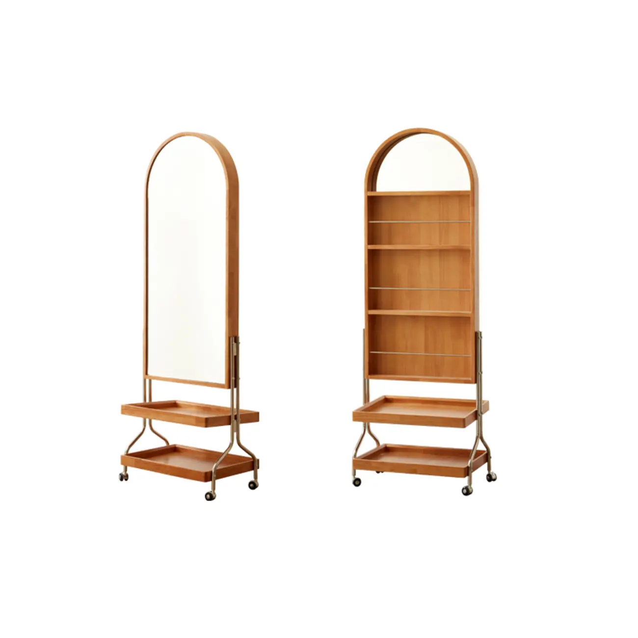 Modern Oak Wood Vertical Closed Back Bookcase Image - 6 | homeyfad