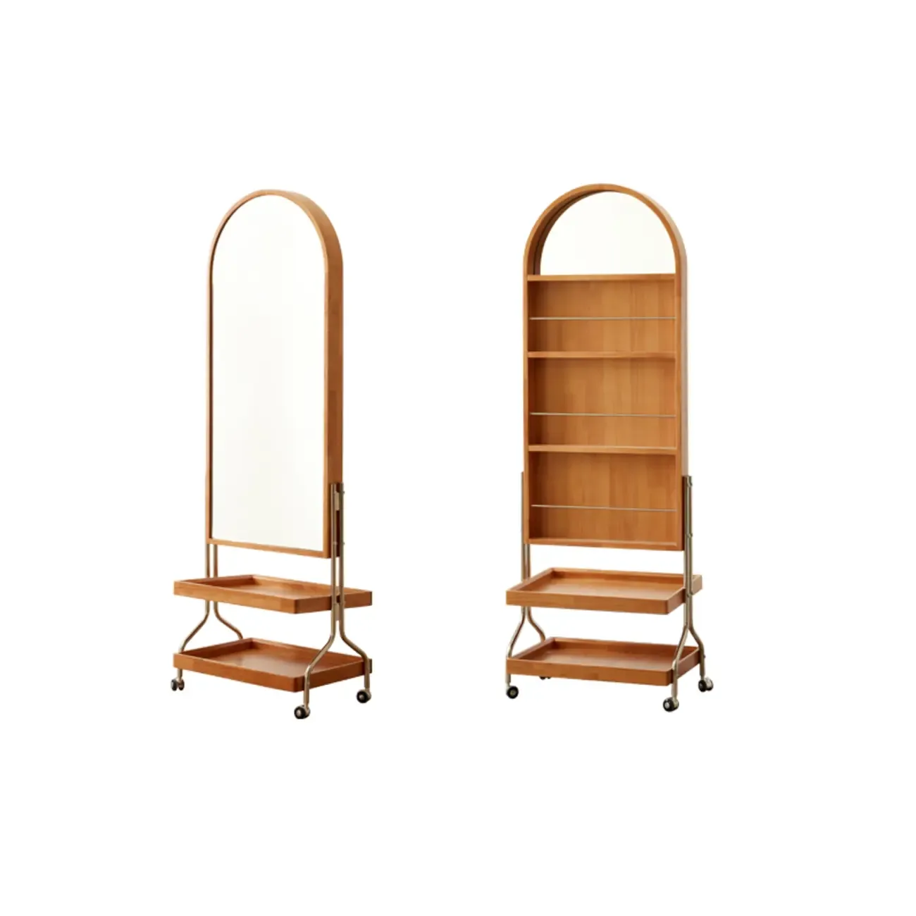 Modern Oak Wood Vertical Closed Back Bookcase Image - 6