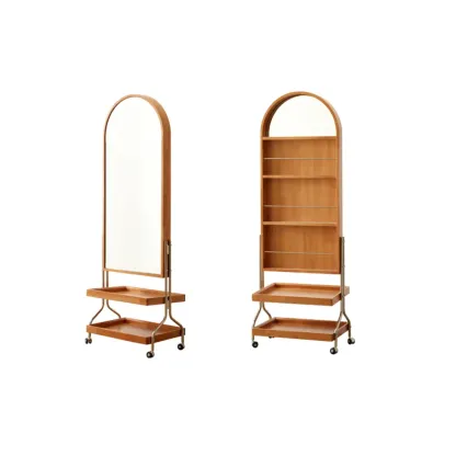 Modern Oak Wood Vertical Closed Back Bookcase Image - 6