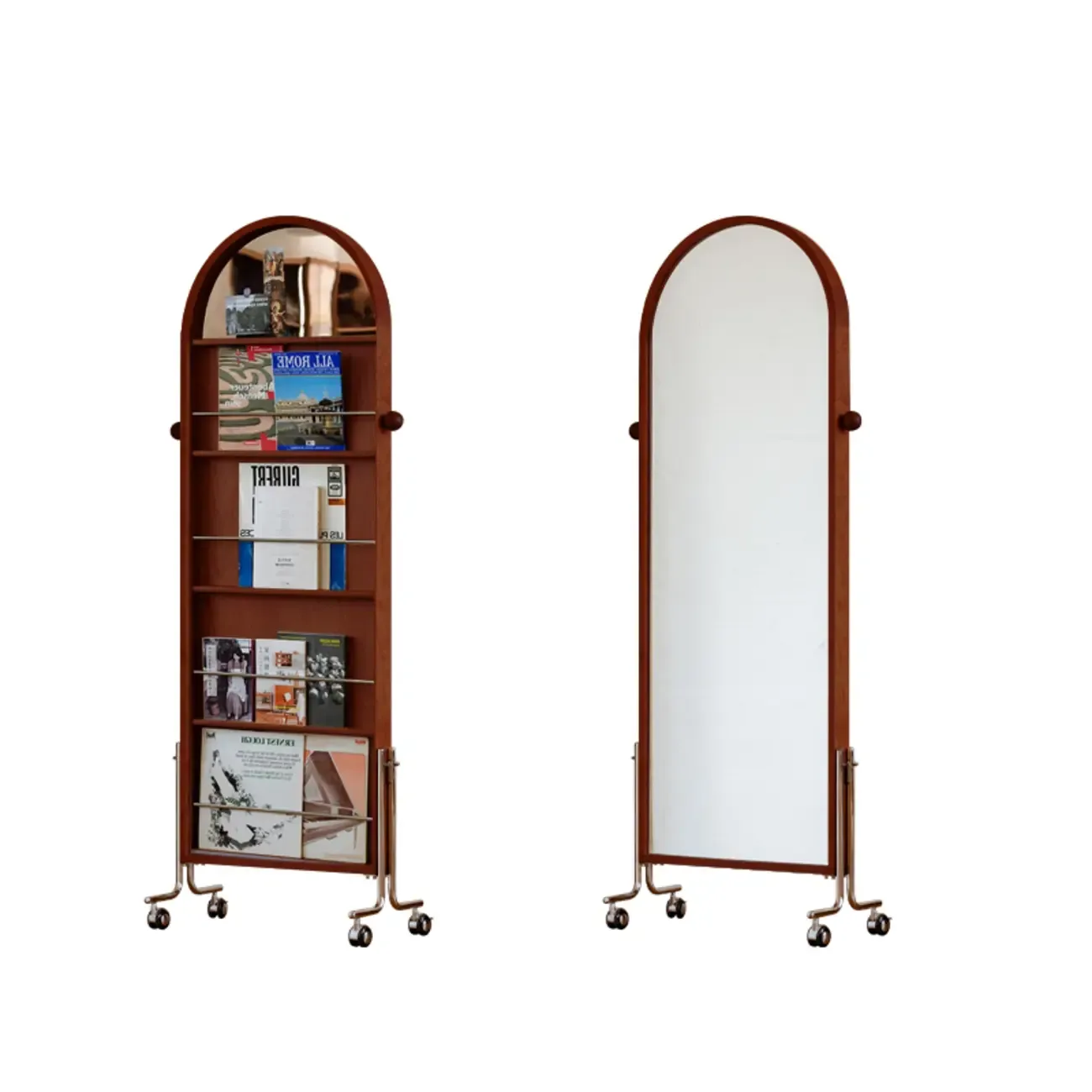 Modern Oak Wood Vertical Closed Back Bookcase Image - 10