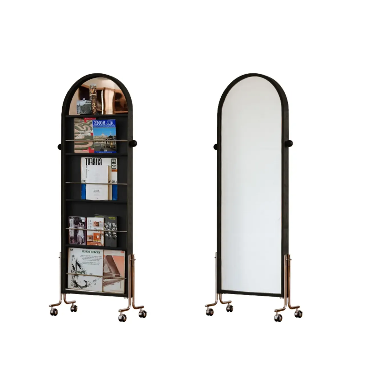 Modern Oak Wood Vertical Closed Back Bookcase Image - 13