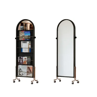 Modern Oak Wood Vertical Closed Back Bookcase Image - 13