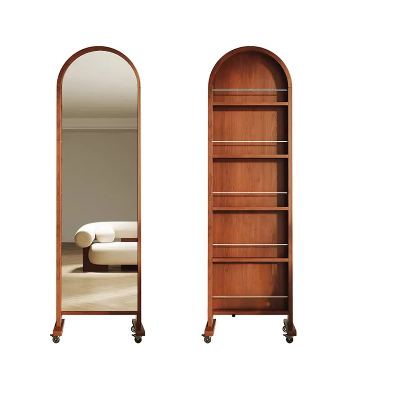 Modern Oak Wood Vertical Closed Back Bookcase Image - 14