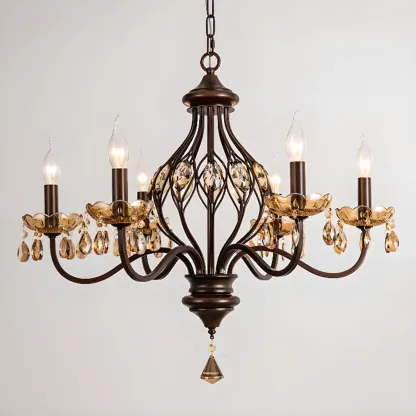 Traditonal Geometric Modern Chain Candelabra Chandelier Image - 3