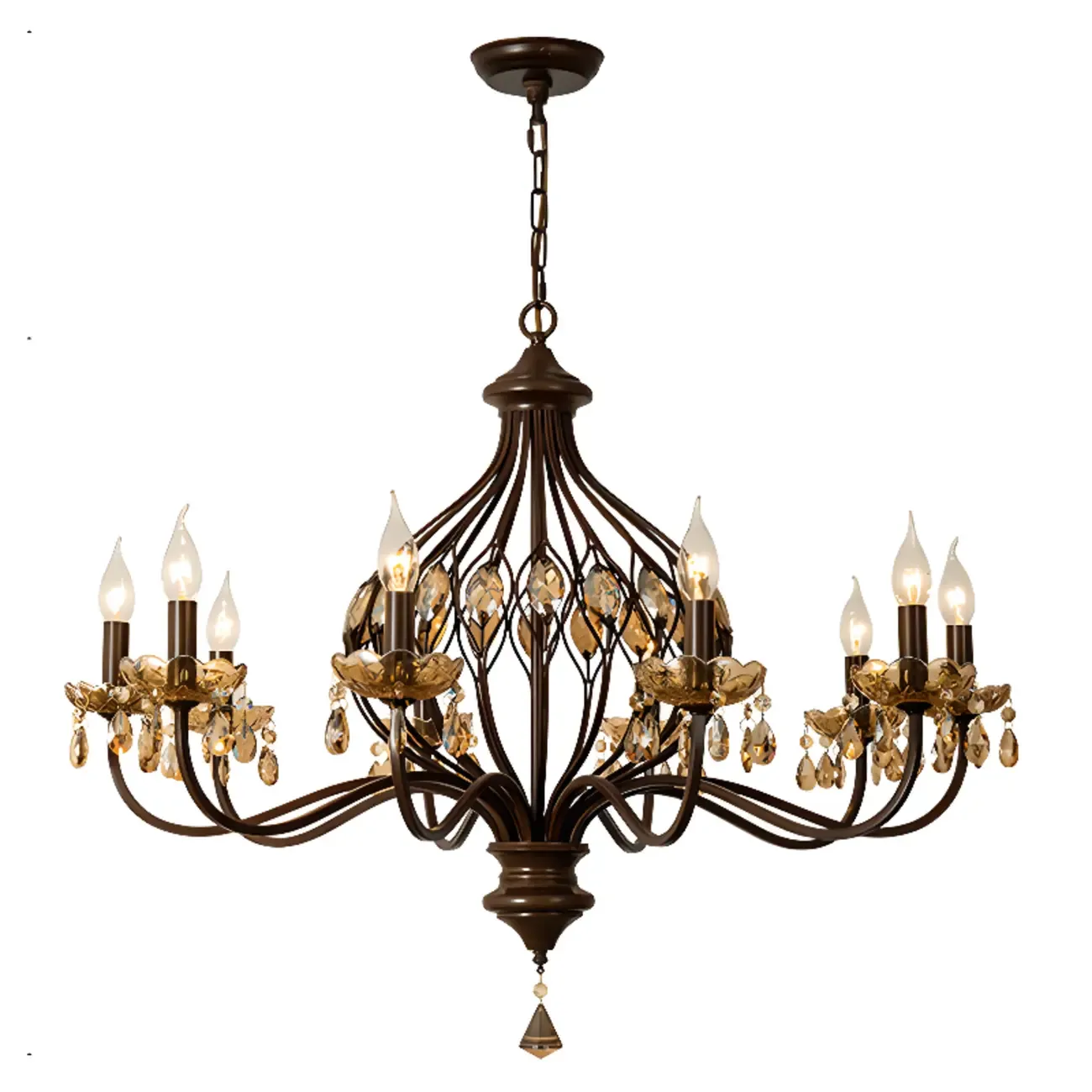 Traditonal Geometric Modern Chain Candelabra Chandelier Image - 4