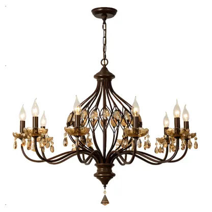 Traditonal Geometric Modern Chain Candelabra Chandelier Image - 4