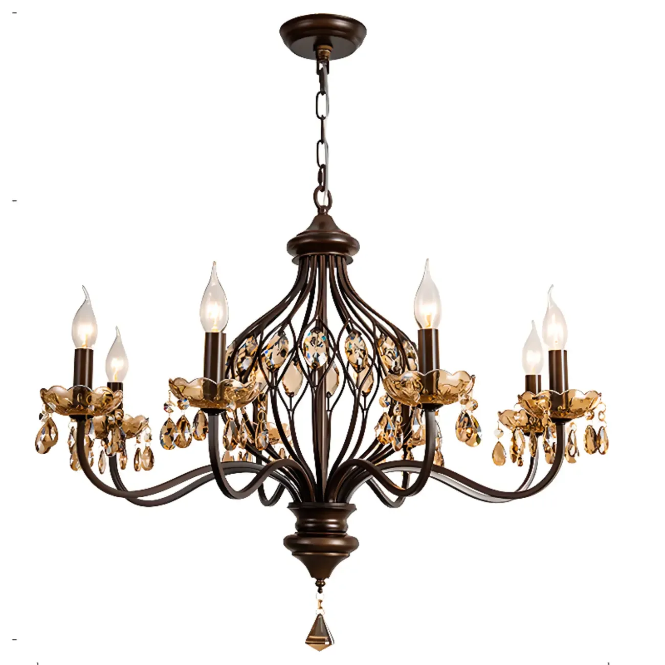Traditonal Geometric Modern Chain Candelabra Chandelier Image - 5