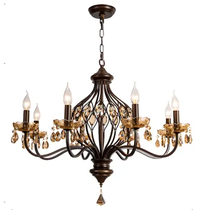 Traditonal Geometric Modern Chain Candelabra Chandelier Image - 5