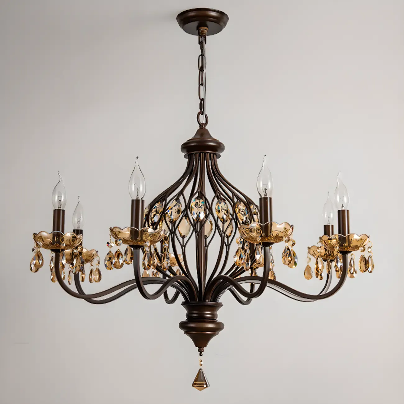 Traditonal Geometric Modern Chain Candelabra Chandelier Image - 8