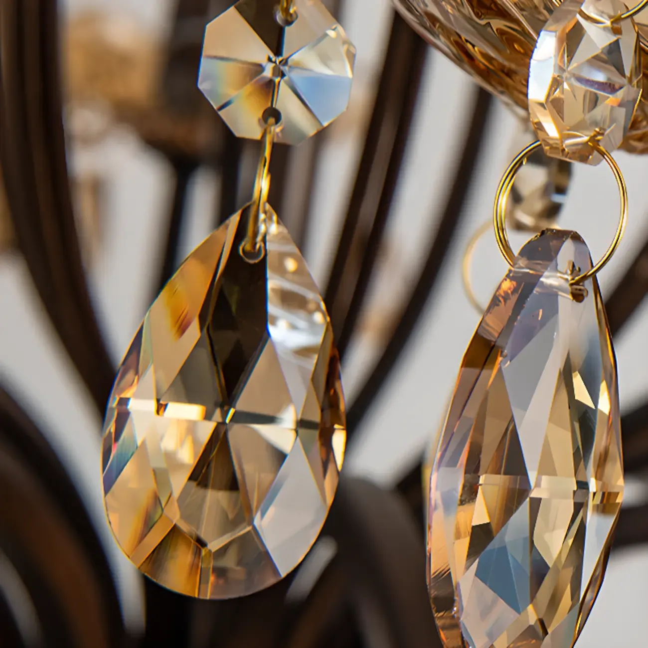 Traditonal Geometric Modern Chain Candelabra Chandelier Image - 9