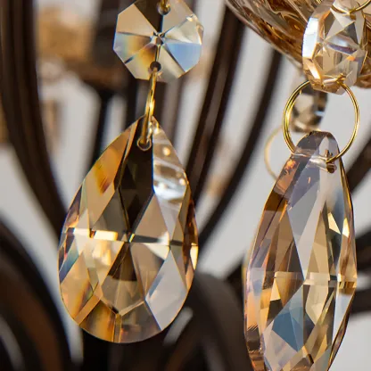 Traditonal Geometric Modern Chain Candelabra Chandelier Image - 9