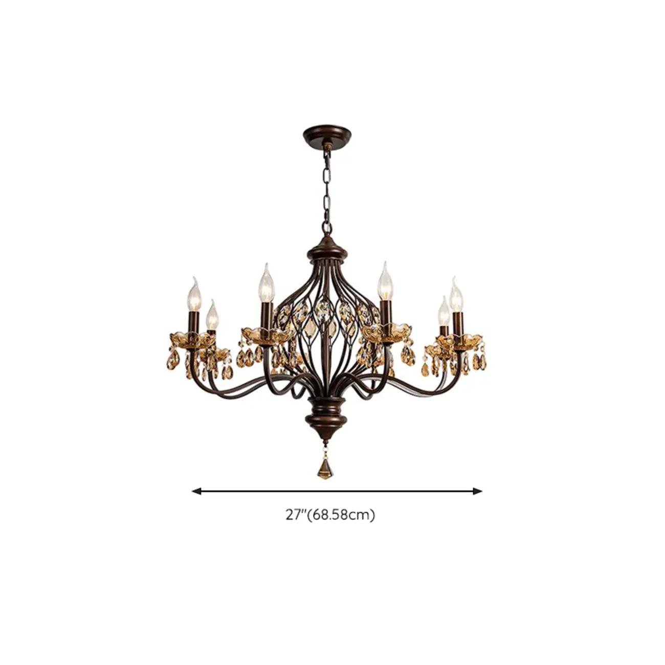 Traditonal Geometric Modern Chain Candelabra Chandelier #size | homeyfad