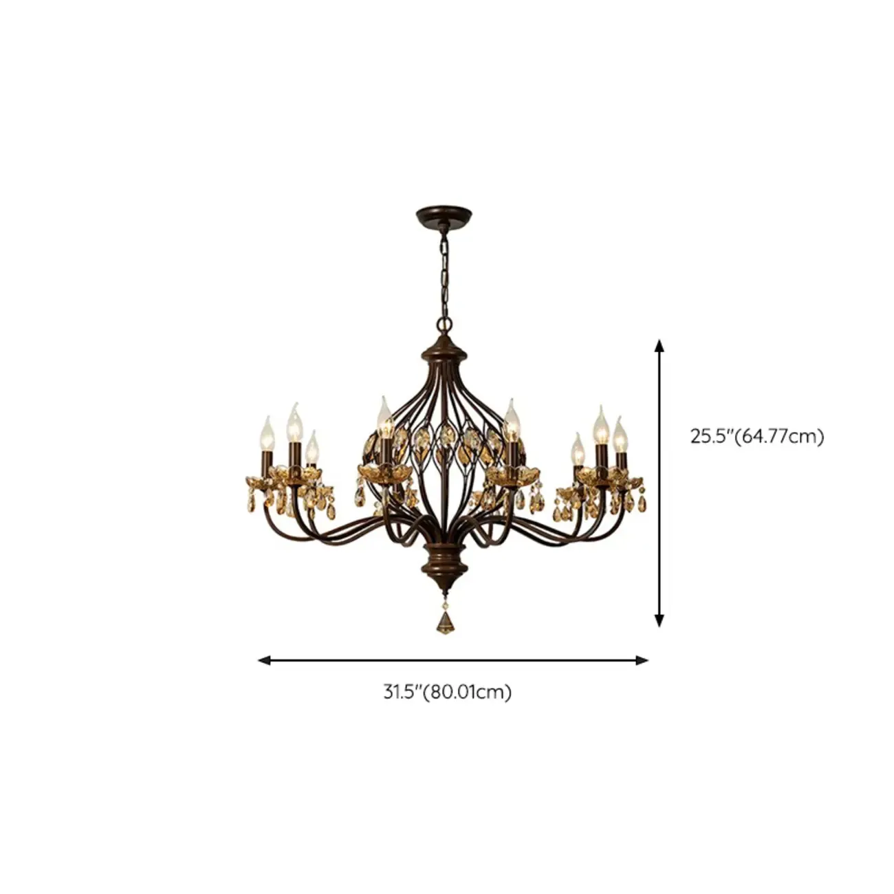 Traditonal Geometric Modern Chain Candelabra Chandelier Image - 13
