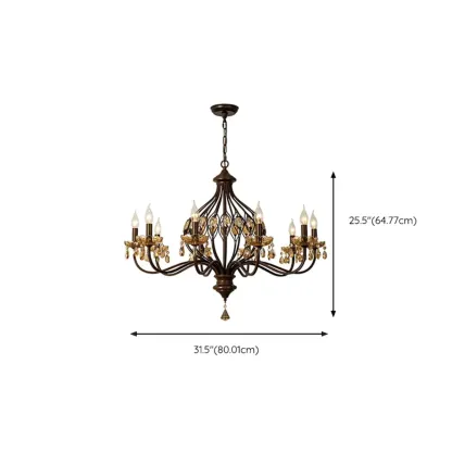 Traditonal Geometric Modern Chain Candelabra Chandelier Image - 13