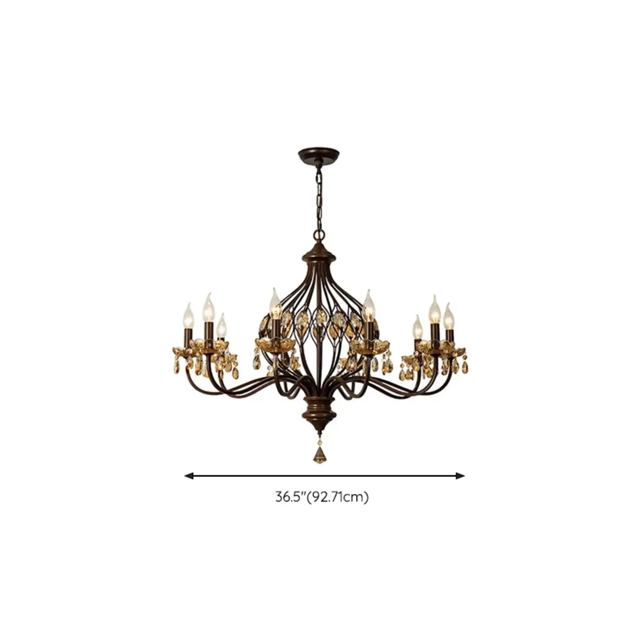 Traditonal Geometric Modern Chain Candelabra Chandelier Image - 14