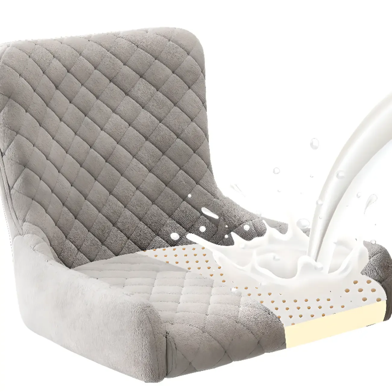 contemporary Upholstered Low Back Chenille Dining Chairs Image - 7