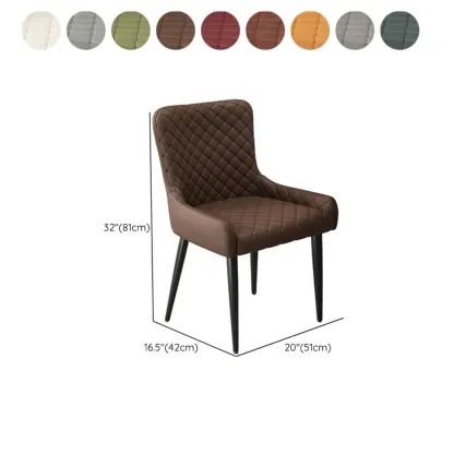 contemporary Upholstered Low Back Chenille Dining Chairs Image - 33