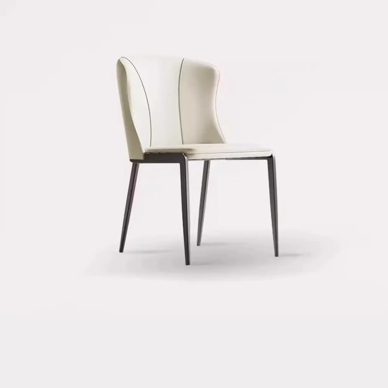 Contemporary Wingback Faux Leather Dining Chairs Image - 13 | homeyfad