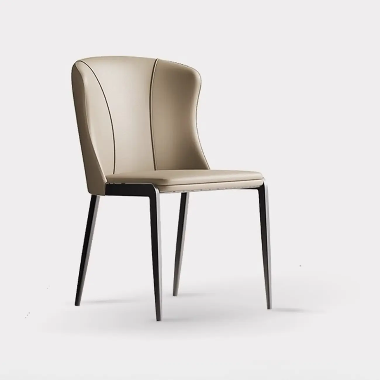 Contemporary Wingback Faux Leather Dining Chairs Image - 15 | homeyfad