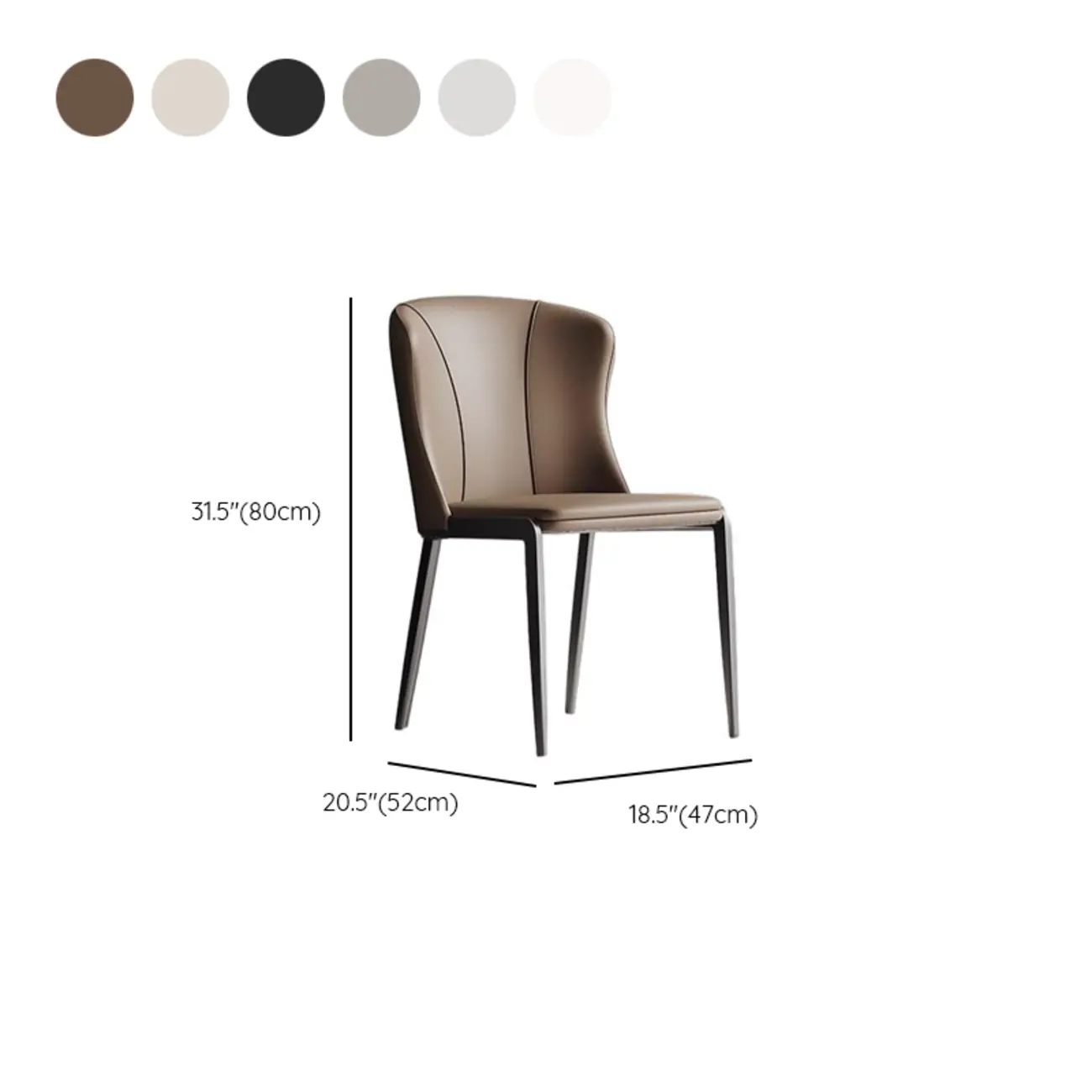 Contemporary Wingback Faux Leather Dining Chairs #size | homeyfad