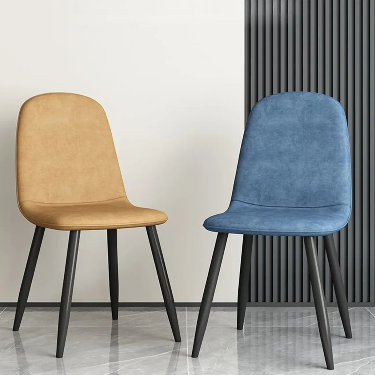 Elegant Modern Faux Leather Armless Dining Chair Low Back Image - 1 | homeyfad