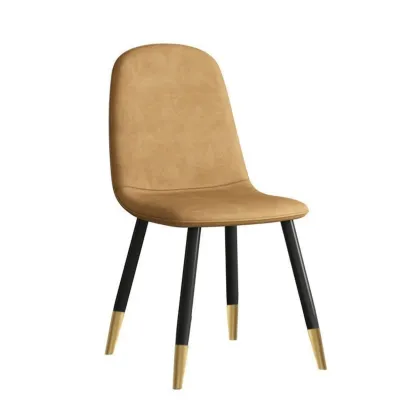 Elegant Modern Faux Leather Armless Dining Chair Low Back Image - 9