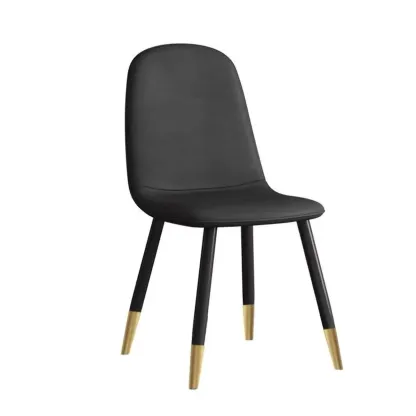 Elegant Modern Faux Leather Armless Dining Chair Low Back Image - 14