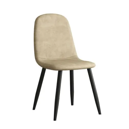 Elegant Modern Faux Leather Armless Dining Chair Low Back Image - 17