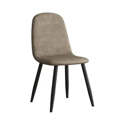 Elegant Modern Faux Leather Armless Dining Chair Low Back Image - 22