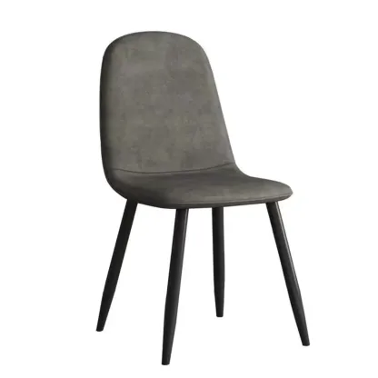 Elegant Modern Faux Leather Armless Dining Chair Low Back Image - 23