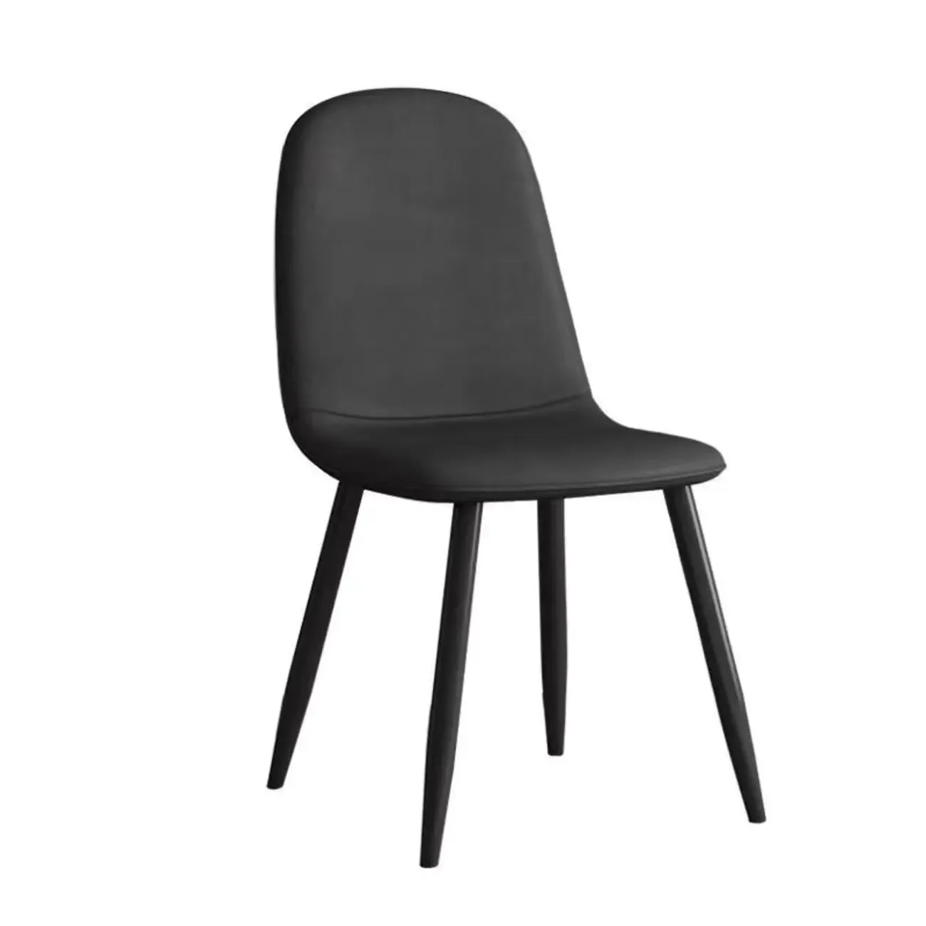 Elegant Modern Faux Leather Armless Dining Chair Low Back Image - 25
