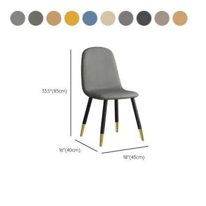 Elegant Modern Faux Leather Armless Dining Chair Low Back Image - 28