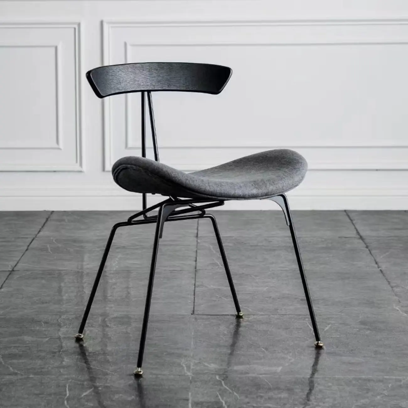 Modern Low Back Curved Faux Leather Armless Dining Chair Image - 3 | homeyfad