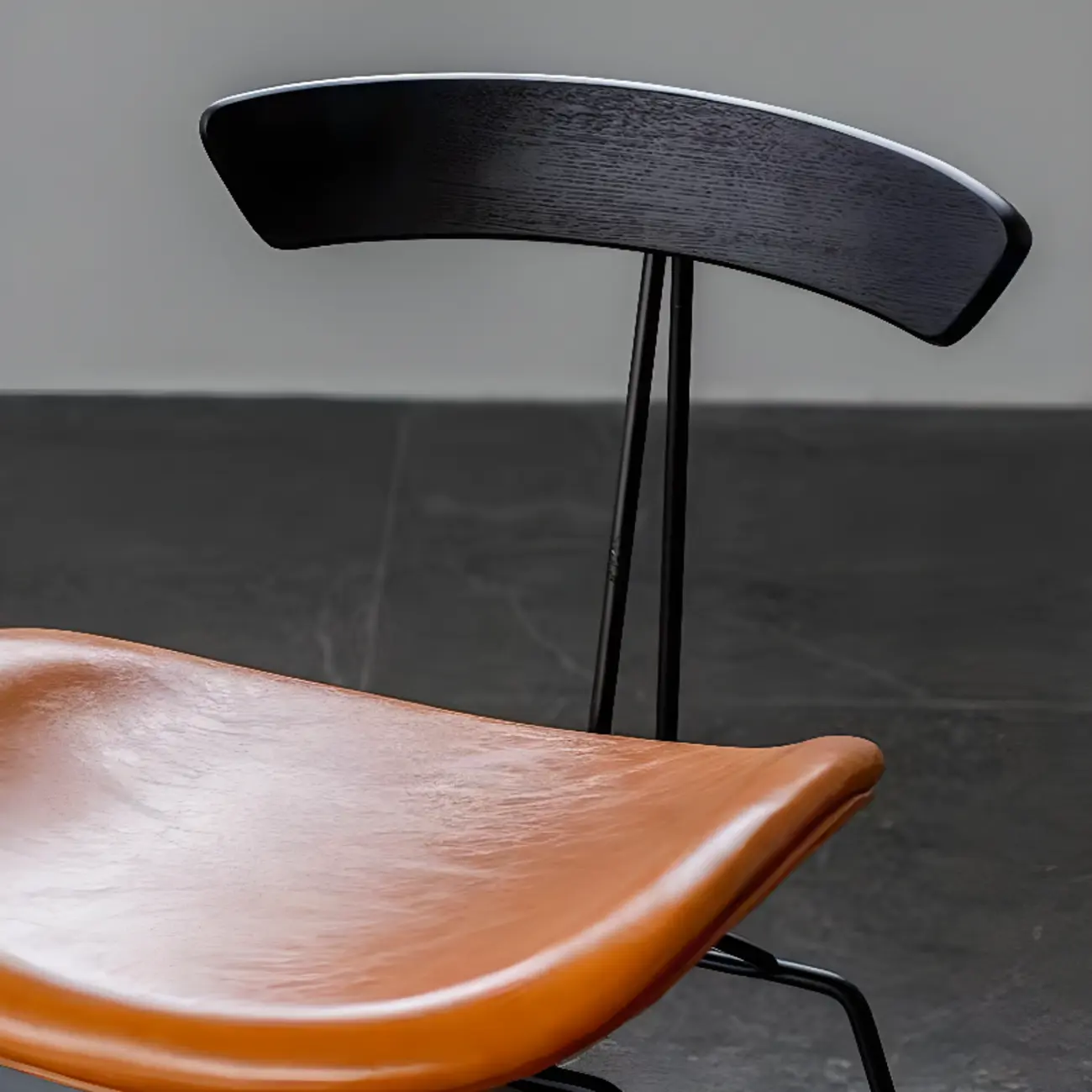 Modern Low Back Curved Faux Leather Armless Dining Chair Image - 9 | homeyfad