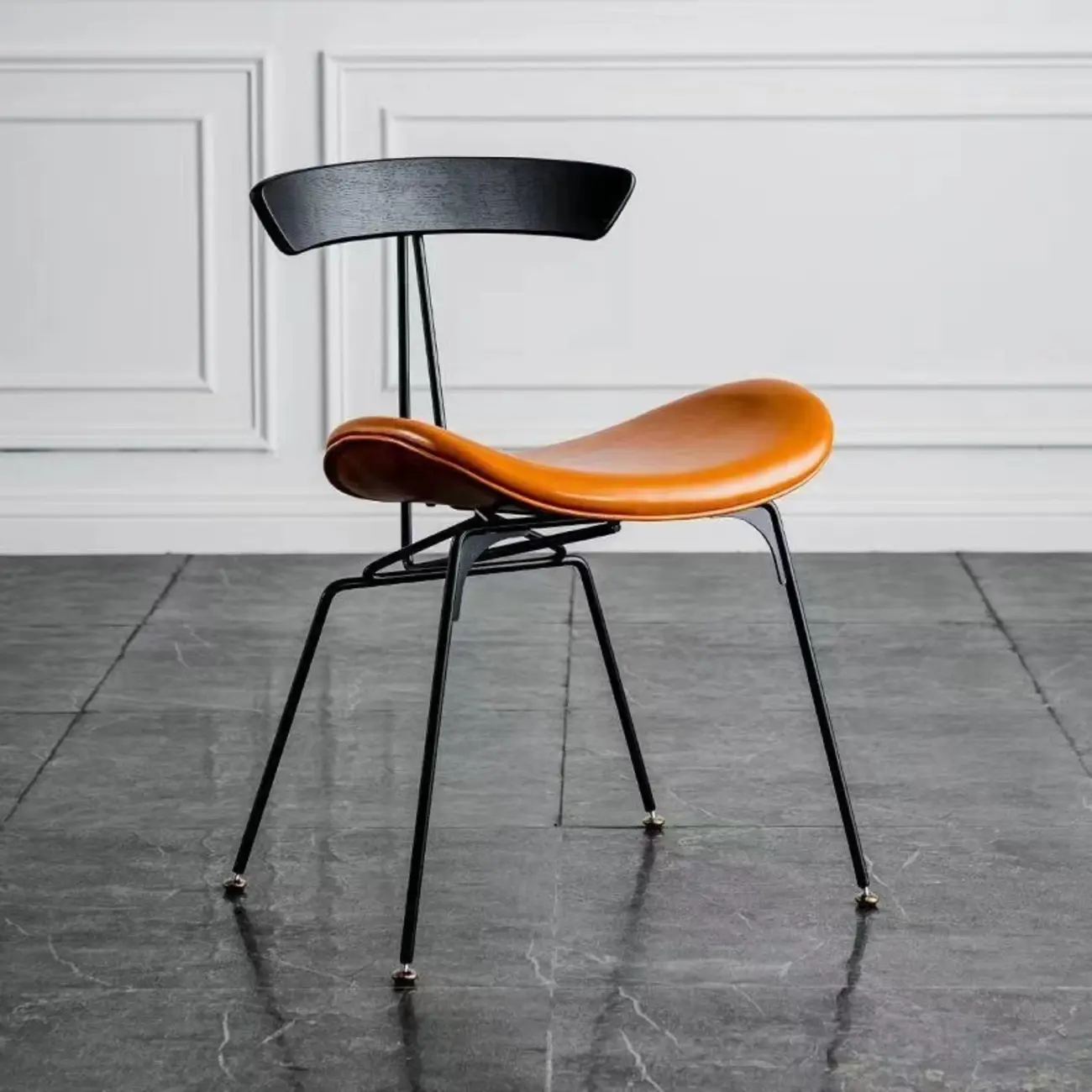 Modern Low Back Curved Faux Leather Armless Dining Chair Image - 8 | homeyfad