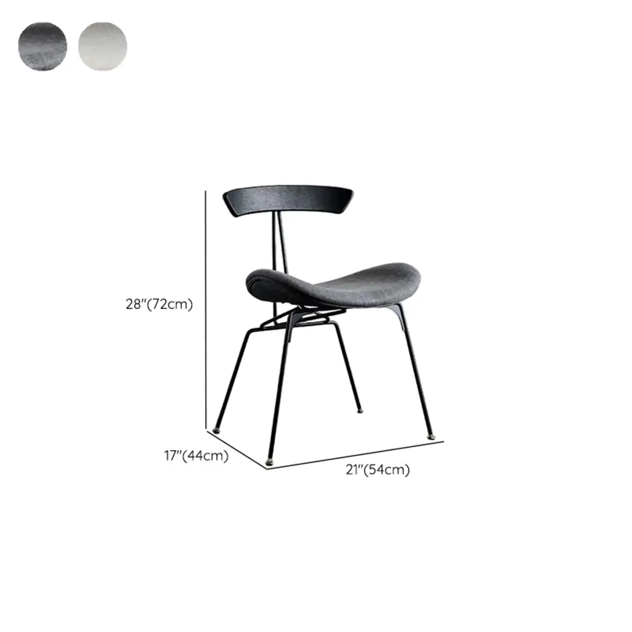 Modern Low Back Curved Faux Leather Armless Dining Chair Image - 13