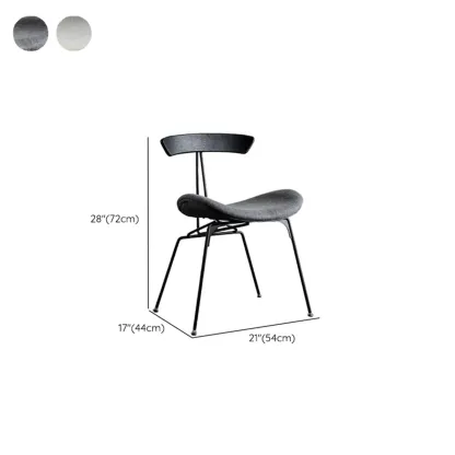 Modern Low Back Curved Faux Leather Armless Dining Chair Image - 13