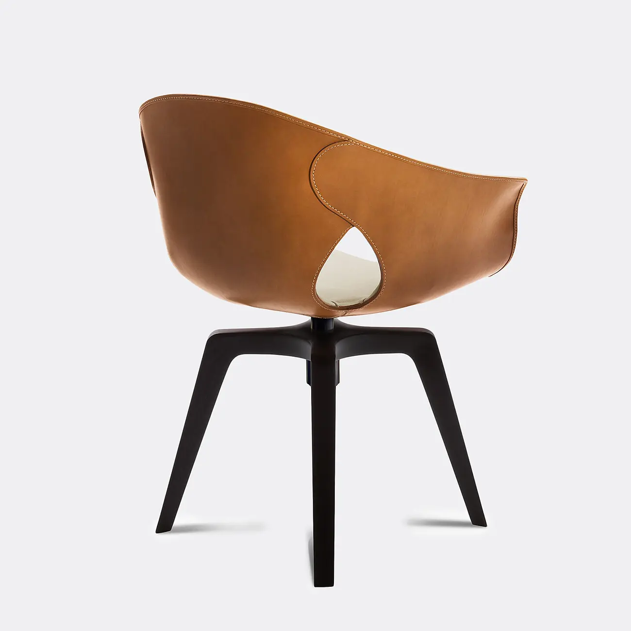 Mid-century Modern Swivel Dining Chairs Curved Low Back Image - 3 | homeyfad