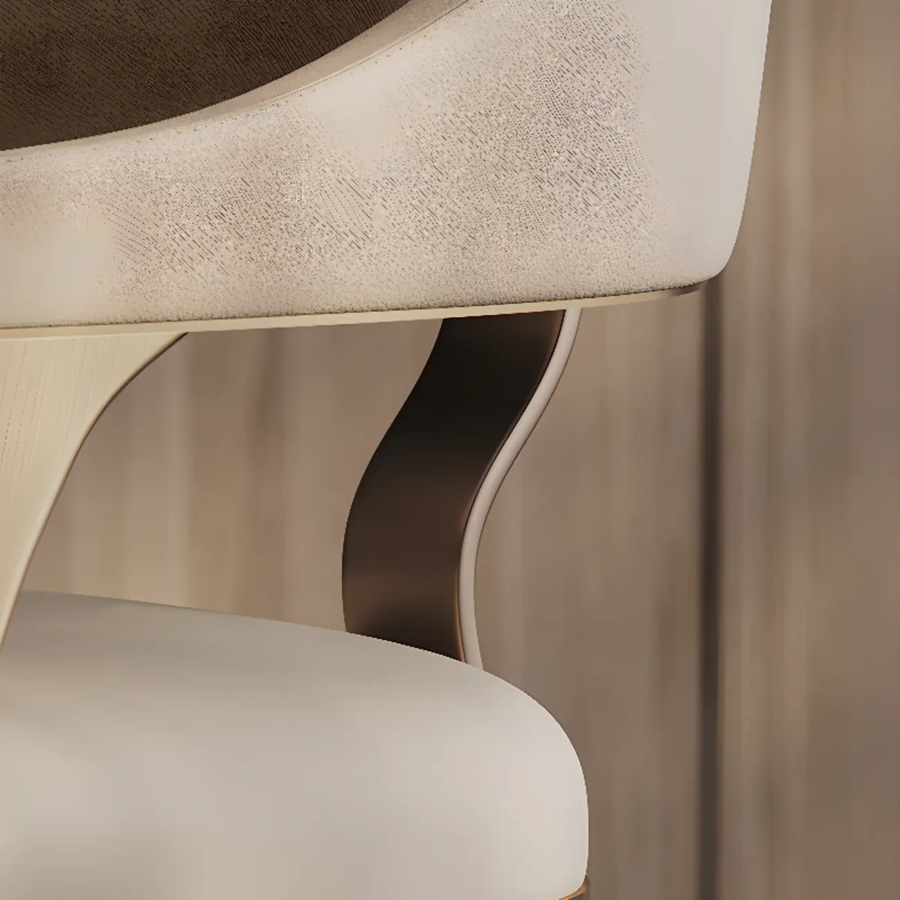 Modern Genuine Leather Champagne Gold Dining Room Arm Chair Image - 8 | homeyfad